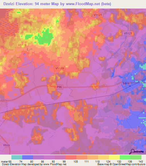 Dzelzi,Latvia Elevation Map