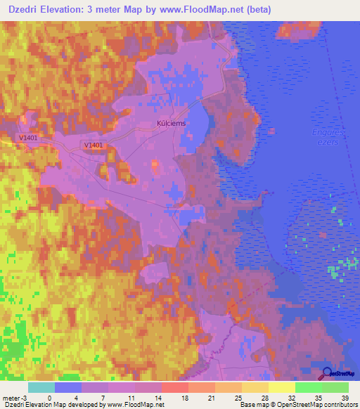 Dzedri,Latvia Elevation Map