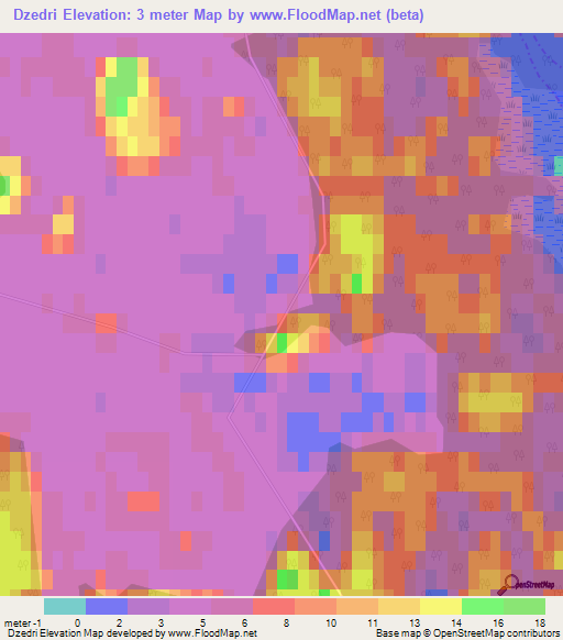 Dzedri,Latvia Elevation Map