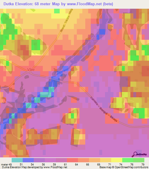 Dutka,Latvia Elevation Map