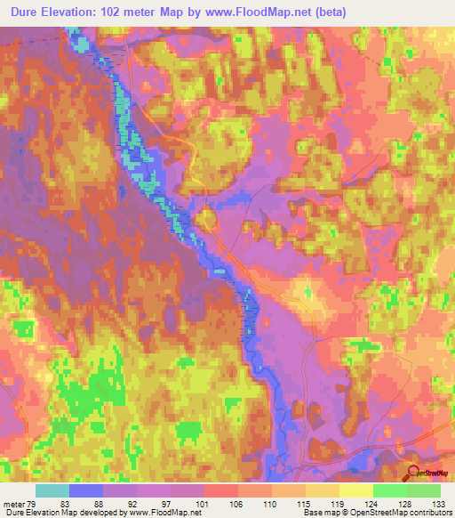 Dure,Latvia Elevation Map