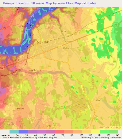 Dunupe,Latvia Elevation Map