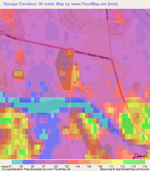 Dunupe,Latvia Elevation Map