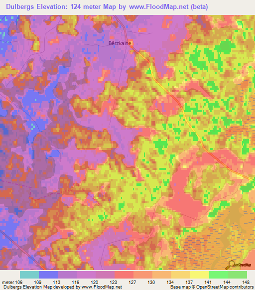 Dulbergs,Latvia Elevation Map