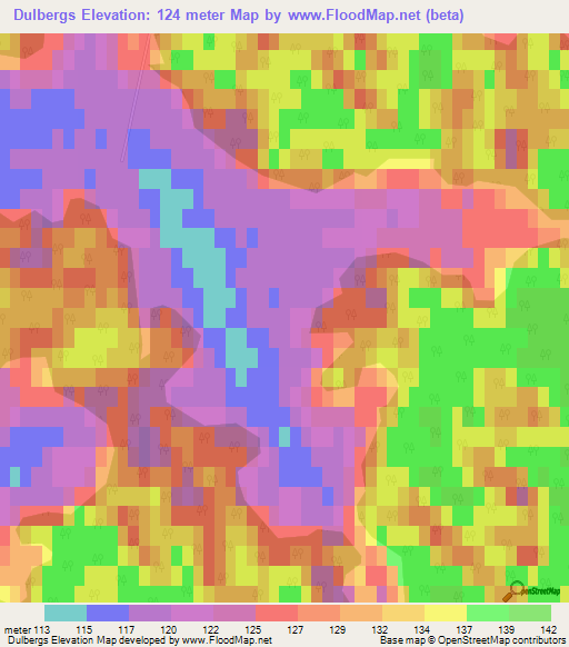 Dulbergs,Latvia Elevation Map