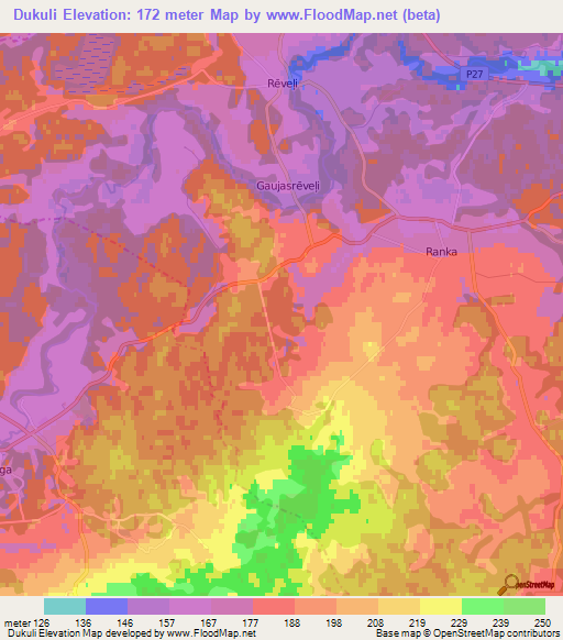 Dukuli,Latvia Elevation Map