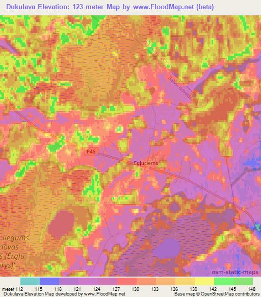 Dukulava,Latvia Elevation Map