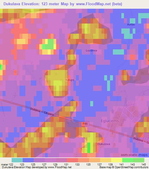 Dukulava,Latvia Elevation Map