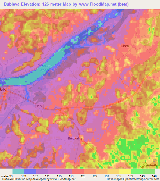 Dubleva,Latvia Elevation Map