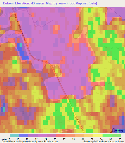 Dubeni,Latvia Elevation Map