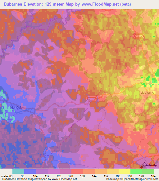 Dubarnes,Latvia Elevation Map