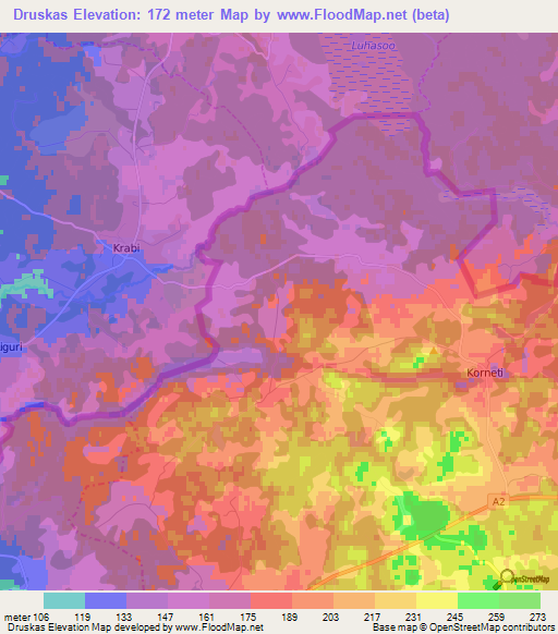 Druskas,Latvia Elevation Map