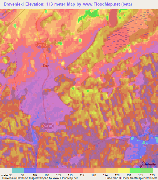 Dravenieki,Latvia Elevation Map