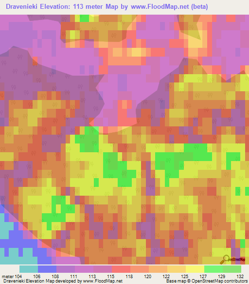 Dravenieki,Latvia Elevation Map