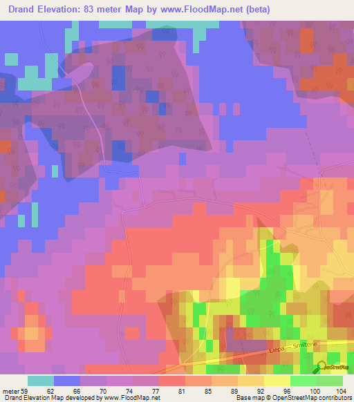 Drand,Latvia Elevation Map