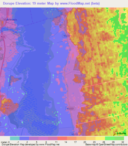 Dorupe,Latvia Elevation Map