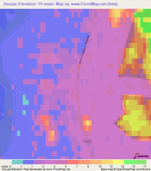 Dorupe,Latvia Elevation Map