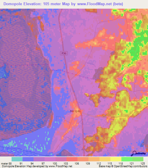 Domopole,Latvia Elevation Map