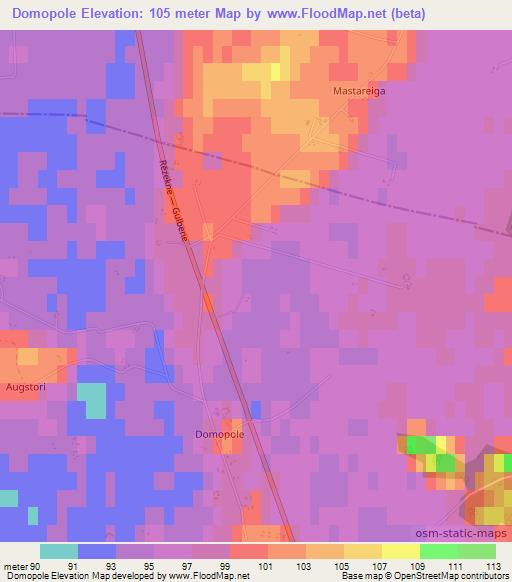 Domopole,Latvia Elevation Map