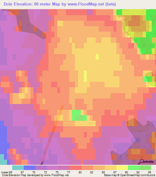 Dole,Latvia Elevation Map