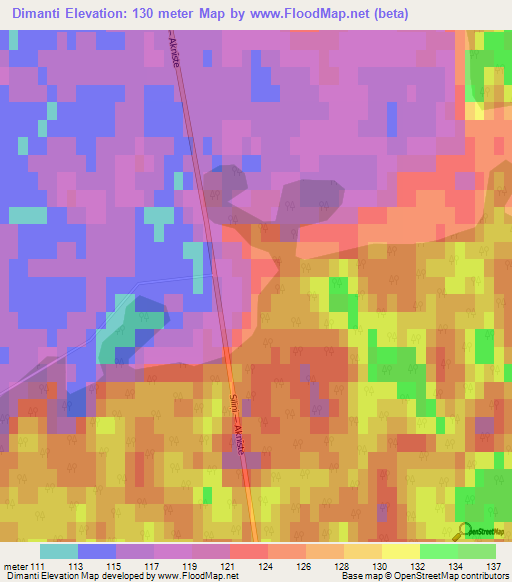 Dimanti,Latvia Elevation Map