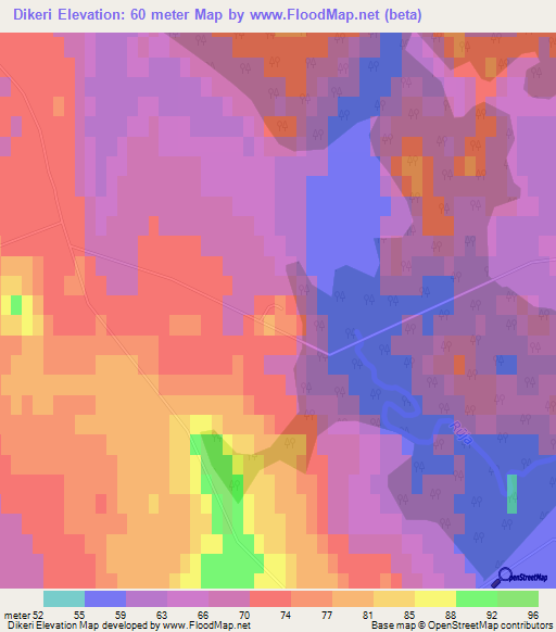 Dikeri,Latvia Elevation Map