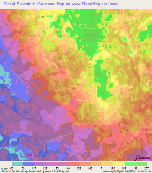 Diceni,Latvia Elevation Map