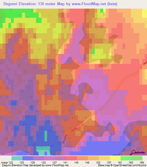 Degumi,Latvia Elevation Map