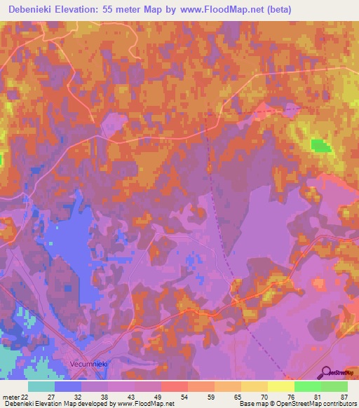 Debenieki,Latvia Elevation Map