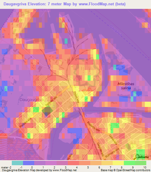 Daugavgriva,Latvia Elevation Map