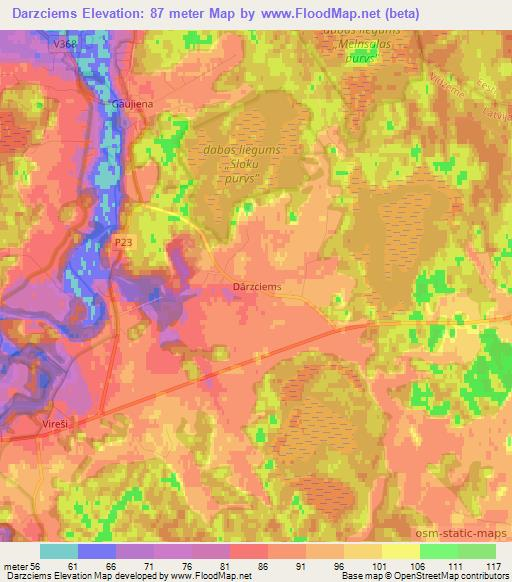 Darzciems,Latvia Elevation Map