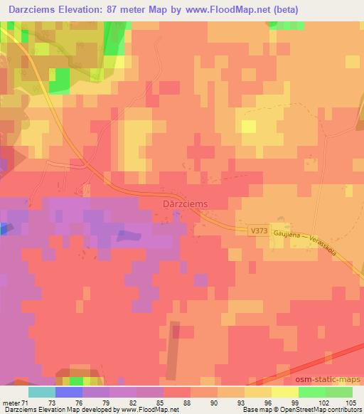 Darzciems,Latvia Elevation Map