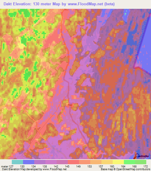 Dakt,Latvia Elevation Map