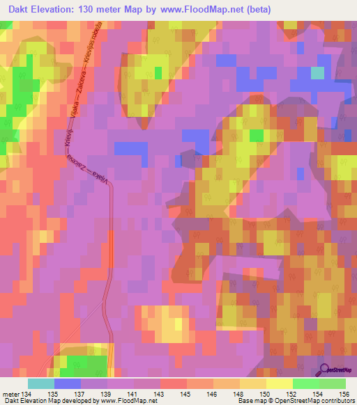 Dakt,Latvia Elevation Map