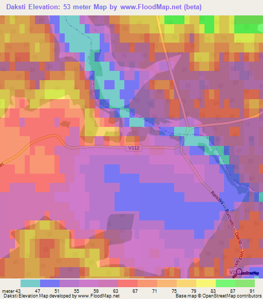 Daksti,Latvia Elevation Map