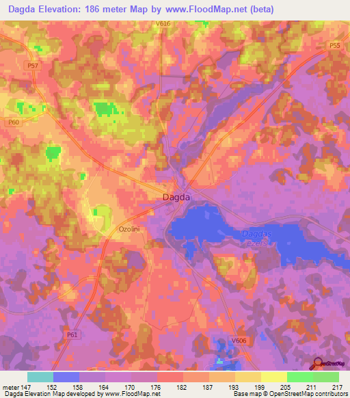 Dagda,Latvia Elevation Map