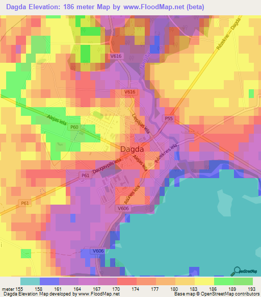 Dagda,Latvia Elevation Map