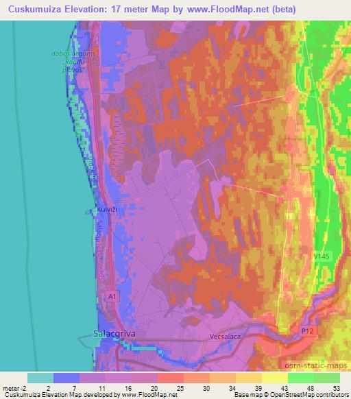 Cuskumuiza,Latvia Elevation Map