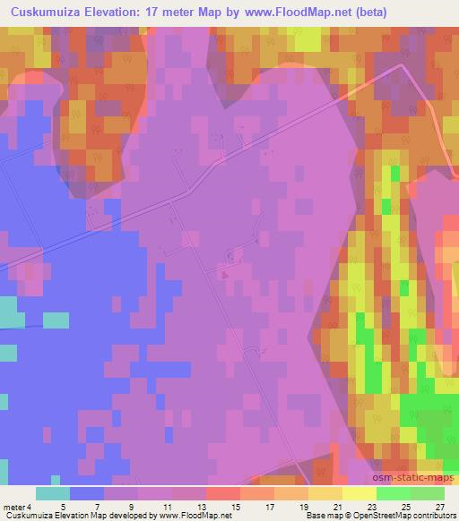 Cuskumuiza,Latvia Elevation Map