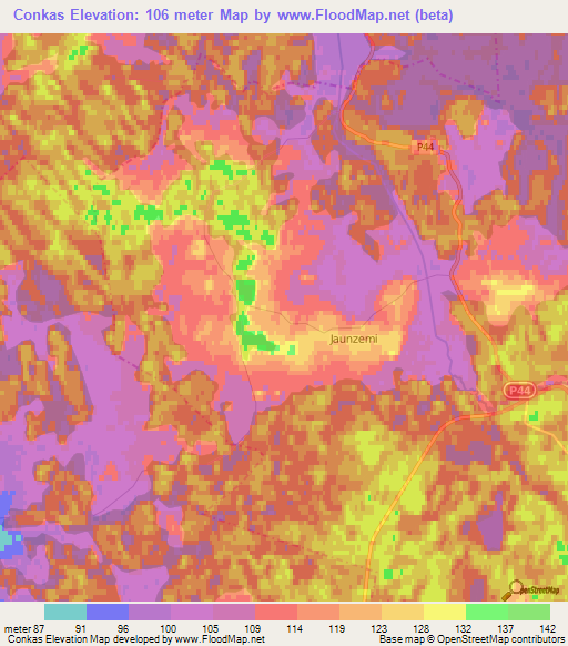 Conkas,Latvia Elevation Map