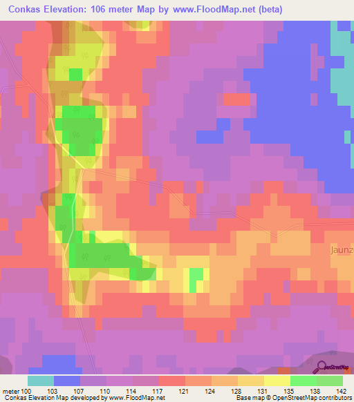 Conkas,Latvia Elevation Map