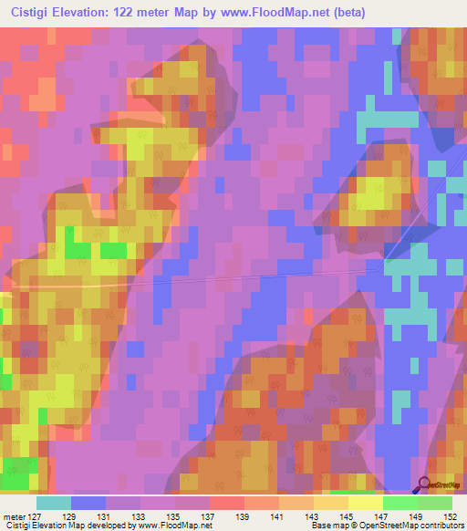 Cistigi,Latvia Elevation Map