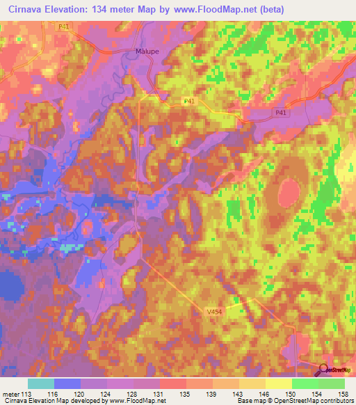 Cirnava,Latvia Elevation Map