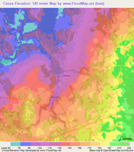 Cimza,Latvia Elevation Map