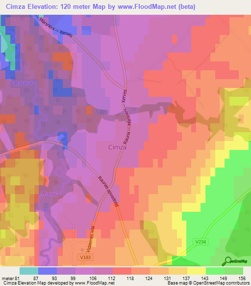 Cimza,Latvia Elevation Map