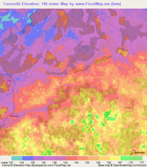 Cervoniki,Latvia Elevation Map