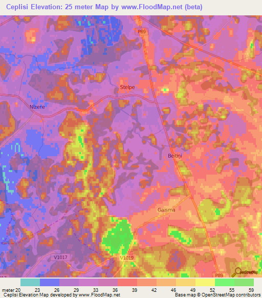 Ceplisi,Latvia Elevation Map