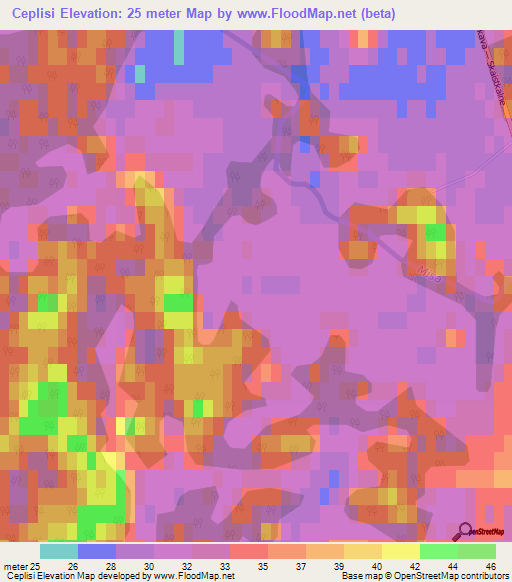 Ceplisi,Latvia Elevation Map