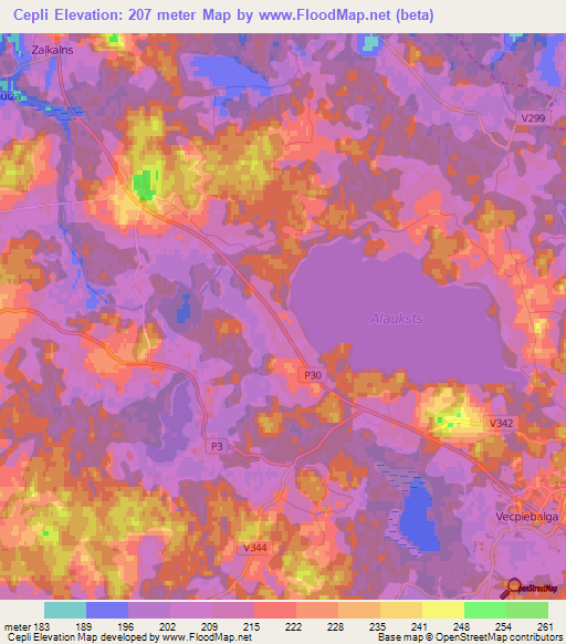 Cepli,Latvia Elevation Map