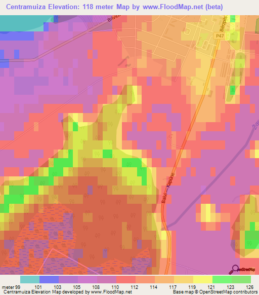 Centramuiza,Latvia Elevation Map